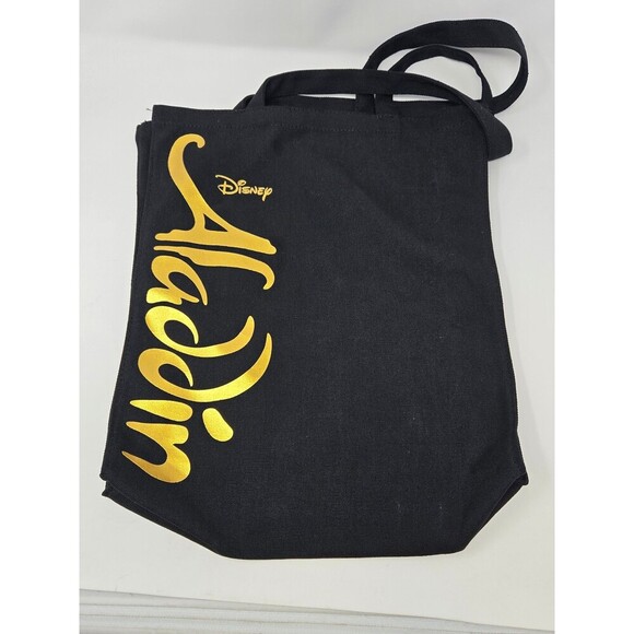 ALADDIN BROADWAY MUSICAL SOUVENIR TOTE BAG BLACK & GOLD 100% COTTON GENIE UNISEX - Picture 3 of 12